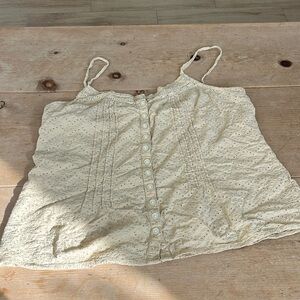 Women's Cream Sleeveless Top